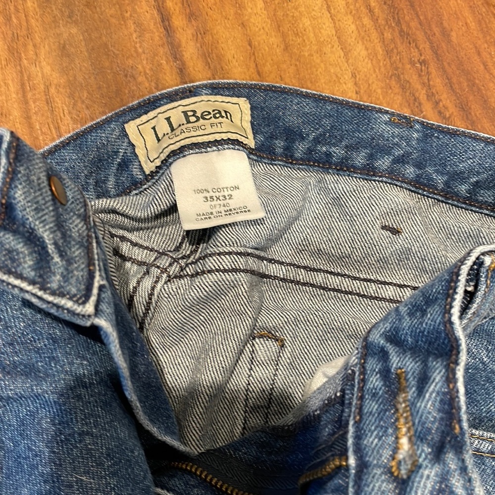L.L. Bean men’s blue jeans with button fly